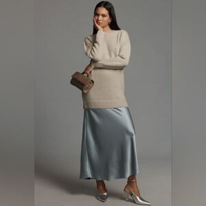 by Anthropologie Long-Sleeve Twofer Sweater Slip Maxi Dress NWT XS